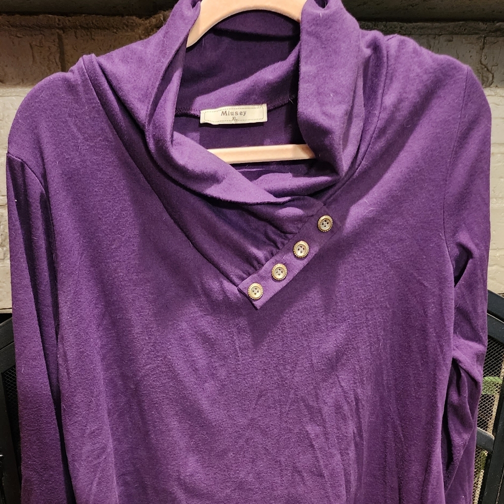 Purple mock turtle neck